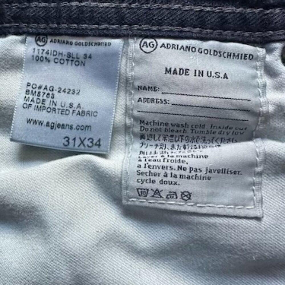 AG Adriano Goldschmied The Graduate Tailored Leg Jeans - 31x34 Men's EUC - Picture 13 of 16